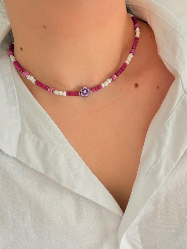 Producto - Collar Flor lila - 1