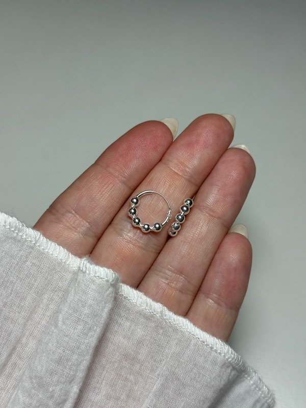 Producto - Argollas con bolitas de plata - 0