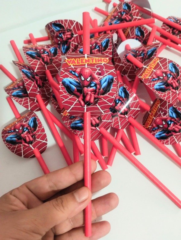 Producto - Sorbetes hombre araña x 12 un