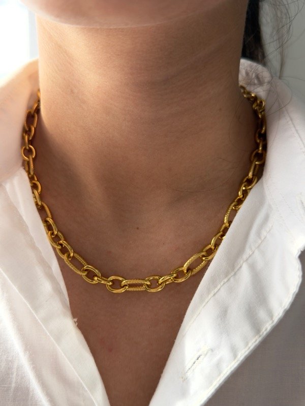 Producto - Collar dorado chain prisma
