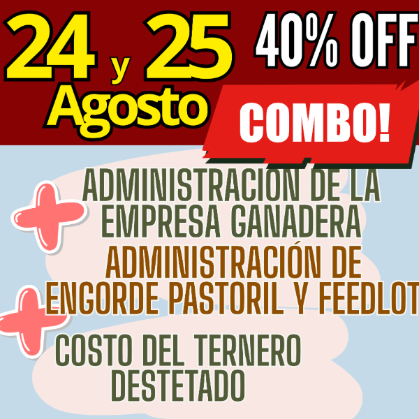 Producto - COMBO 3 CURSOS:Gestión Ganadera + Costo del Ternero + Engorde Pastoril y Feedlot