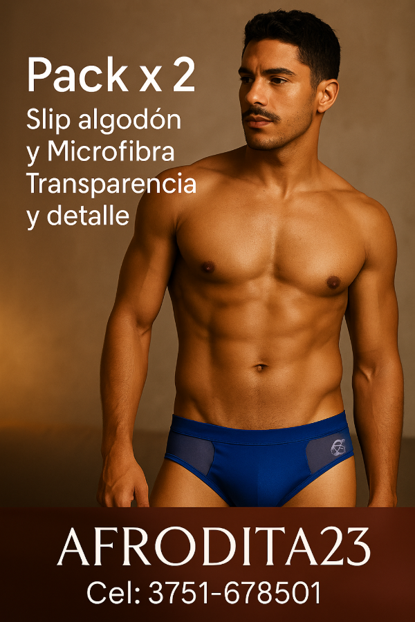 Producto - Pack x 2 Slip algodón y Microfibra Trasparencia y detalle Talle de L Cod A10-01