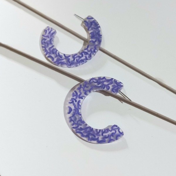 Producto - Aros transparentes y lilas