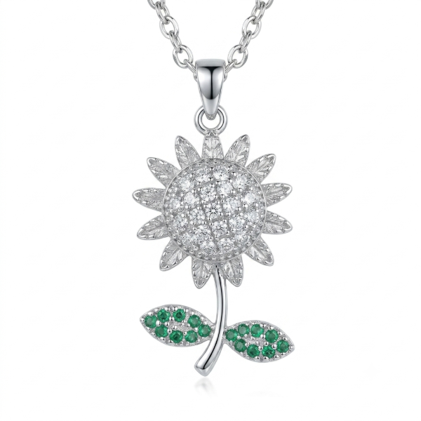 Producto - Collar Giratorio Girasol Plateado