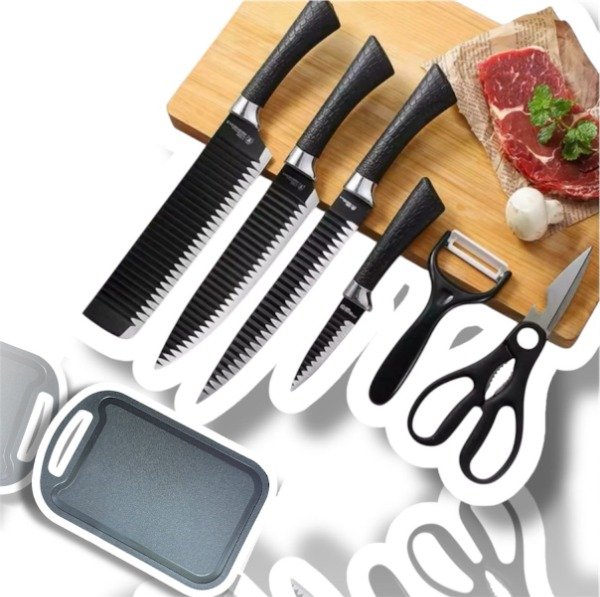 Producto - SET DE 6 PIEZAS DE CUCHILLOS/TABLA MC944