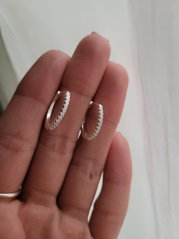 Producto - Argollitas cubanas 1,6 cm zircones Plata 925