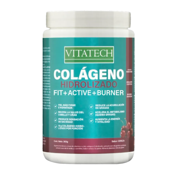 Producto - Colageno Hidrolizado Fit Burner - Cereza - 383 gr - Vita Tech