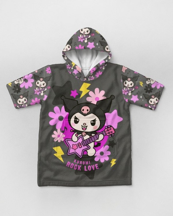 Producto - MAXIPONCHO TOALLA Kuromi Rock N