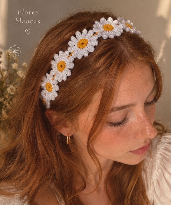Producto - Vincha crochet Margaritas