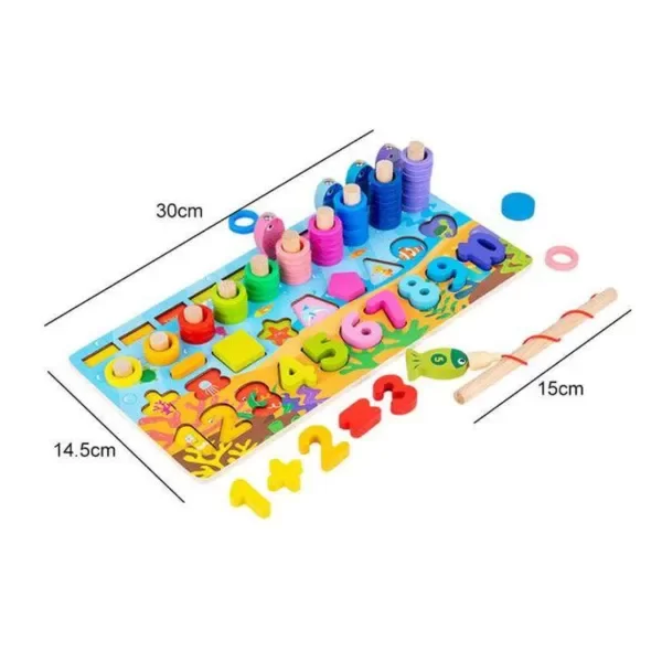 Producto - Tablero multifunción 4 en 1. Ábaco, pesca imantada, números y formas geometricas - 3
