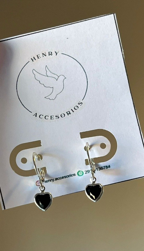 Producto - aro clip corazon negro