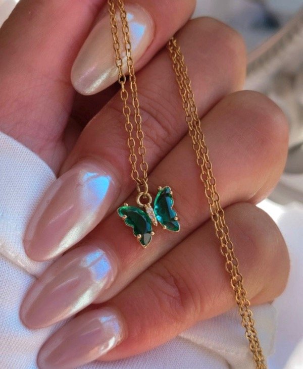 Producto - Collar Mariposa (verde oscuro)