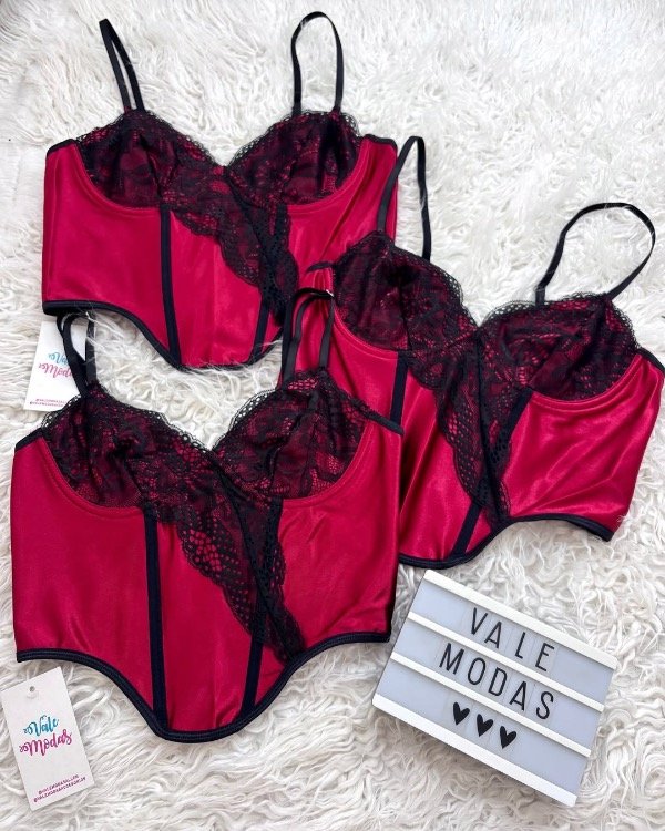 Producto - Corset Satén Bordó
