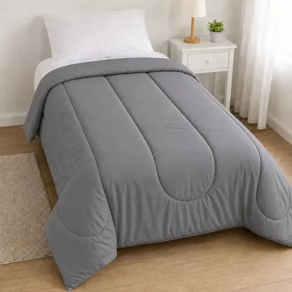 Producto - Acolchado 1 1/2 Plaza Tuyen Liso Abrigado Gris
