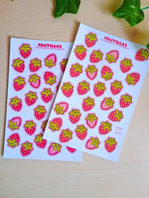 Producto - Planchita Stickers Frutillitas