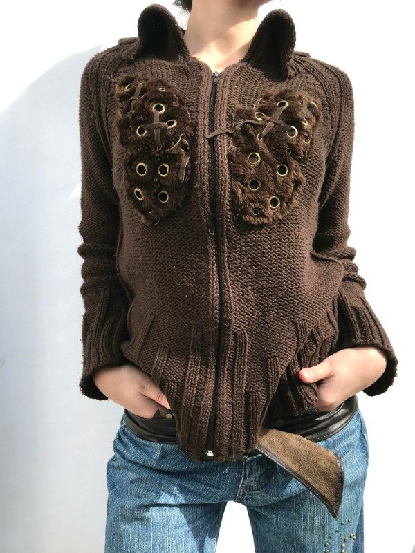 Producto - Fur butterfly Knitted zip INDIGENA - 1