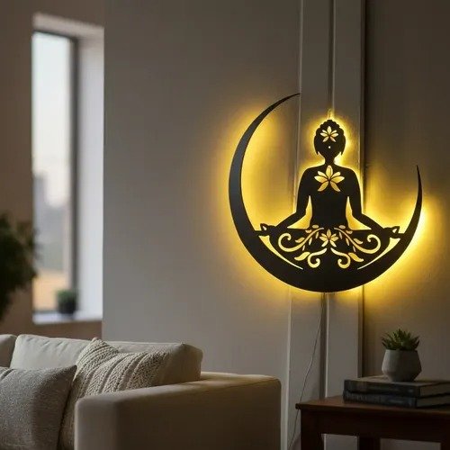 Producto - Cuadro Buda Meditación Con Luces Fibrofacil - 45x55 - 0