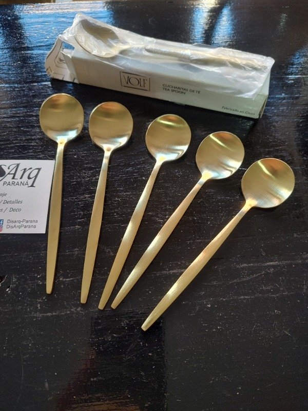 Producto - Cucharitas te x 6 doradas