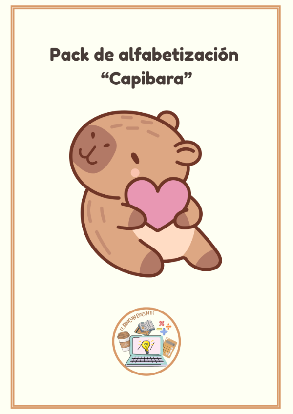 Producto - Pack de alfabetización: Temática " Capibara"