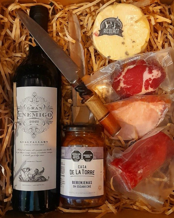 Producto - Gran Enemigo 750ml + Picada Y Cuchillo Acero - Box Regalo