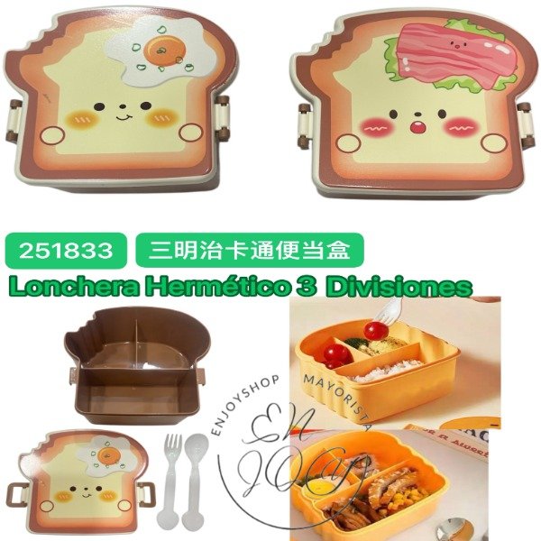 Producto - LUNCHERA SANDWICH 3 COMPARTIMIENTOS