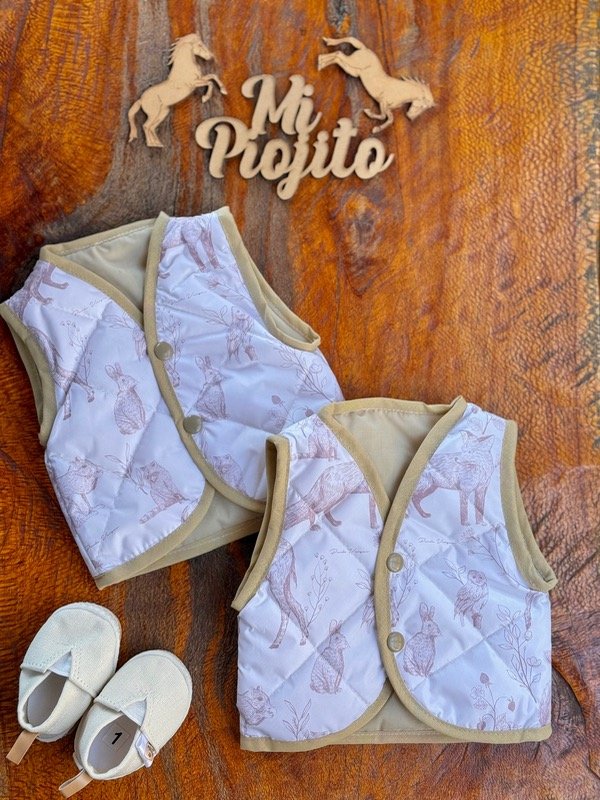 Producto - Chaleco Matelasse estampado Arena