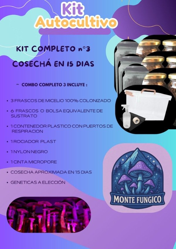 Producto - Kit Completo nro 3  Micelio + Sustrato + Caja Fructificadora + Accesorios