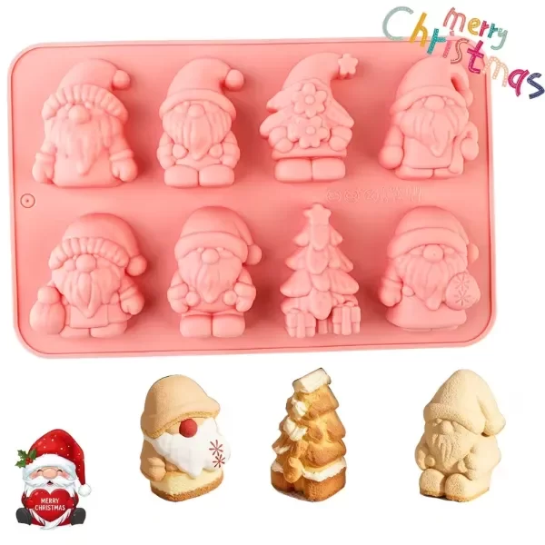 Producto - Molde Silicona Bombones Papa Noel Mini y Arbol x8 Ideal P/ Velas N26