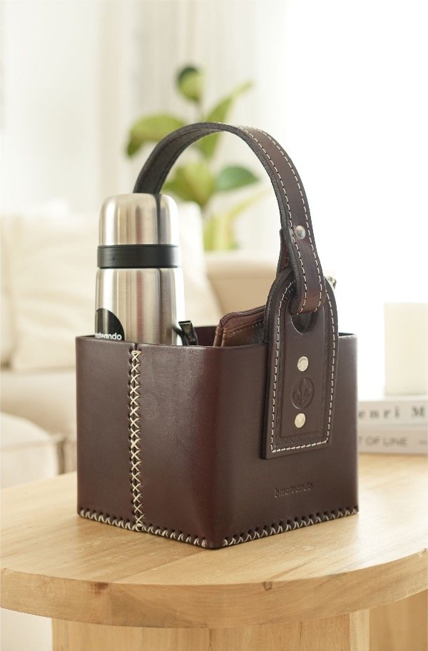 Producto - MATERA DE CUERO GRUESO ALTA CALIDAD 4x4 - MARRON