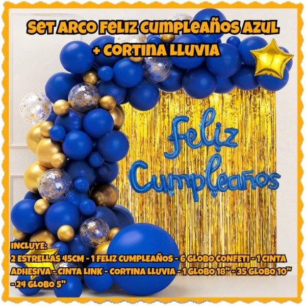 Producto - Set de globos azul/oro