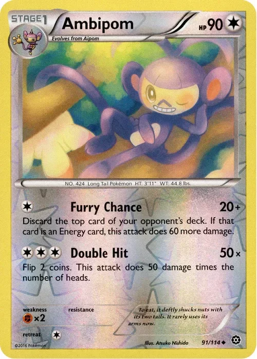 Producto - Ambipom - 91/114 - Steam Siege - Reverse Holo