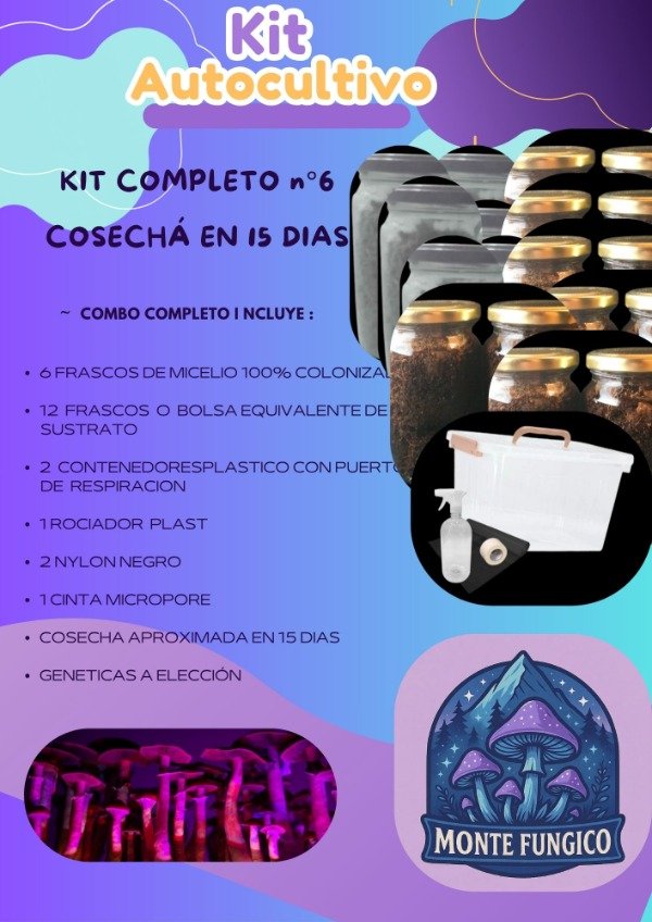 Producto - Kit Completo nro 6 Micelio + Sustrato + Caja Fructificadora + Accesorios