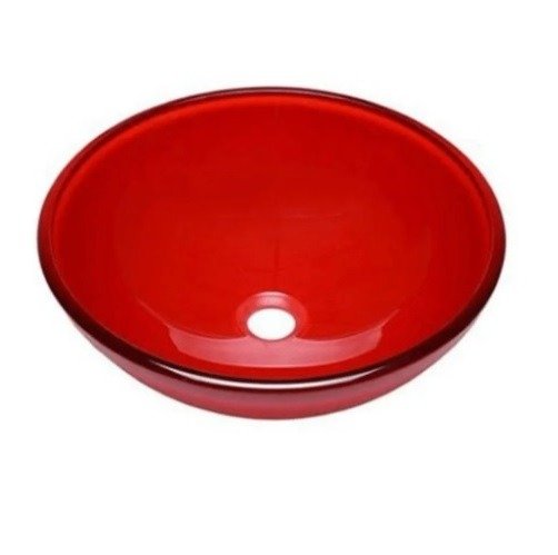 Producto - DS BACHA APOYO VIDRIO ROJA REDONDA 420X145
