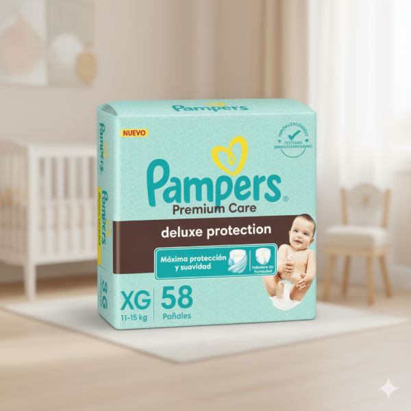 Producto - Pampers Deluxe Protection XG x58 unidades (hasta 15 kg)