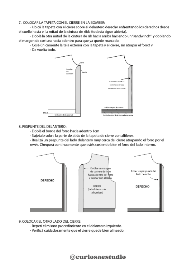 Producto - Bomber - Molde digital + Guía de costura - PDF descargables - 4
