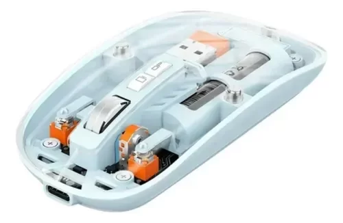 Producto - Mouse Inalámbrico Transparente batería recargable USB C