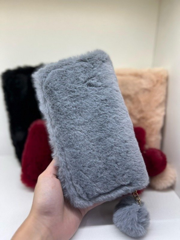 Producto - BILLETERA PELUCHE - GRIS