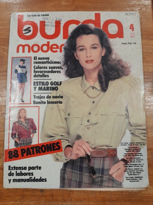 Producto - Revista Burda Moden 04/87 - 88 patrones