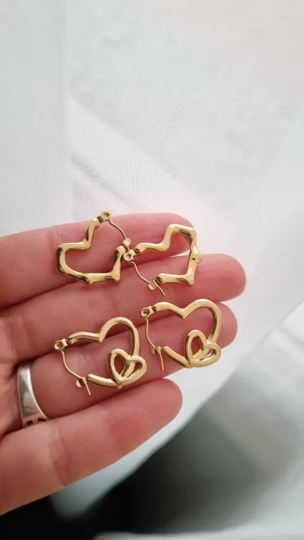Producto - Argollitas corazones 2 modelos Ad