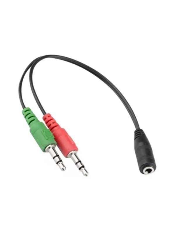 Producto - ADAPTADOR DE AUDIO - 3.5MM A 3.5MM DOBLE (MIC + AUX)