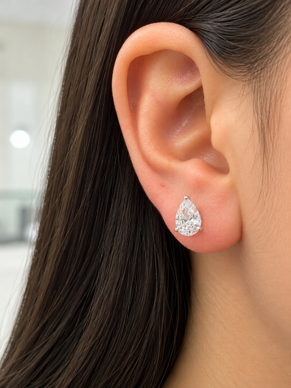 Producto - Aro de plata 925 en forma gota
