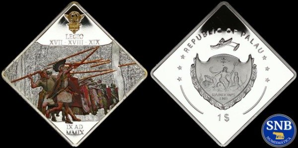 Producto - Palaos - 1 Dólar (2009) KM #455 - Batalla de Teutoburgo (Legionarios)