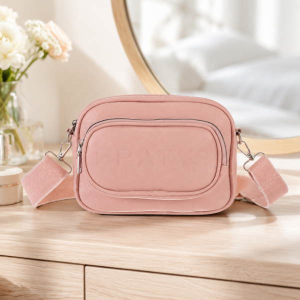 Producto - BANDOLERA JUNO RECTANGULAR CON DOBLE CIERRE Y CORREA ANCHA REGULABLE 22 CM - 1
