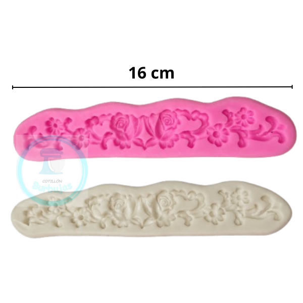 Producto - Moldura de Silicona arabesca flores x 1
