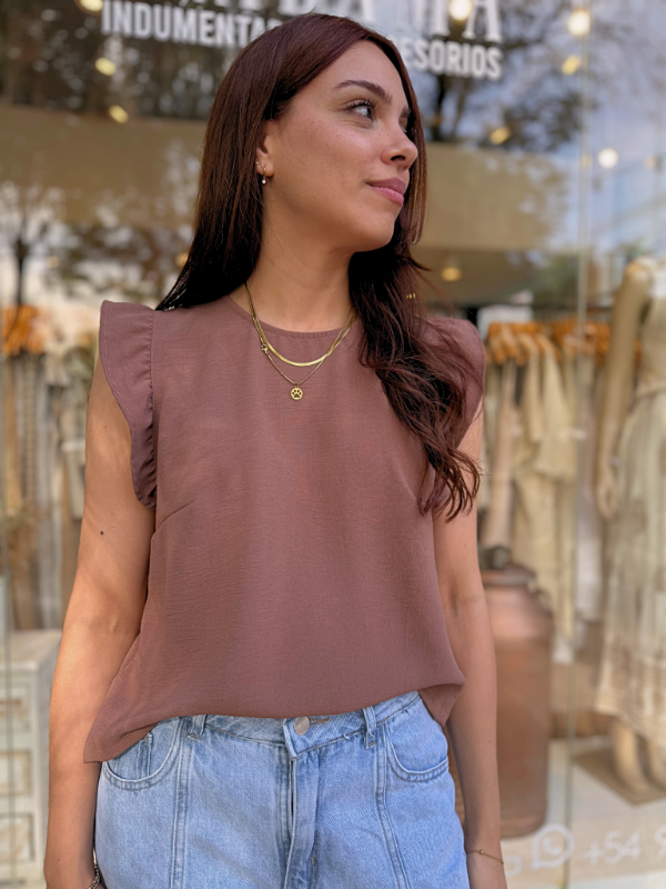 Producto - Blusa de fibrana con bolados