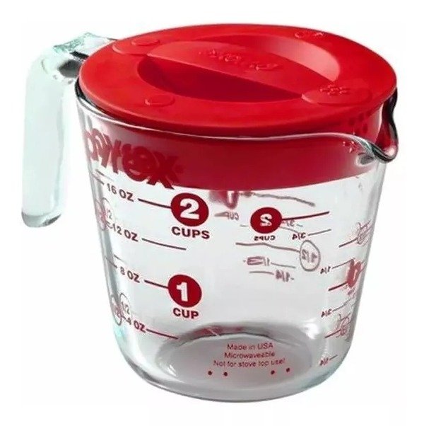 Producto - Jarra Medidora 500 Cc Vidrio Con Tapa Basics Pyrex
