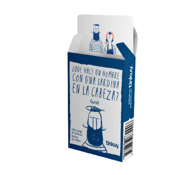 Producto - Juego de cartas: QUÉ HACE UN HOMBRE CON UNA SARDINA EN LA CABEZA