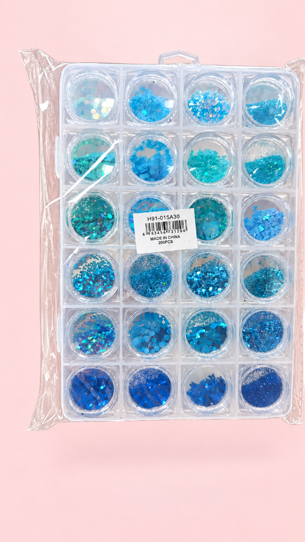 Producto - SET 24 BRILLOS/GLITTER  DECORACION 160GR X CAJA 7A7 - 3