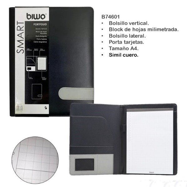 Producto - CARP A4 BIWO SIMIL CUERO C/BLOCK