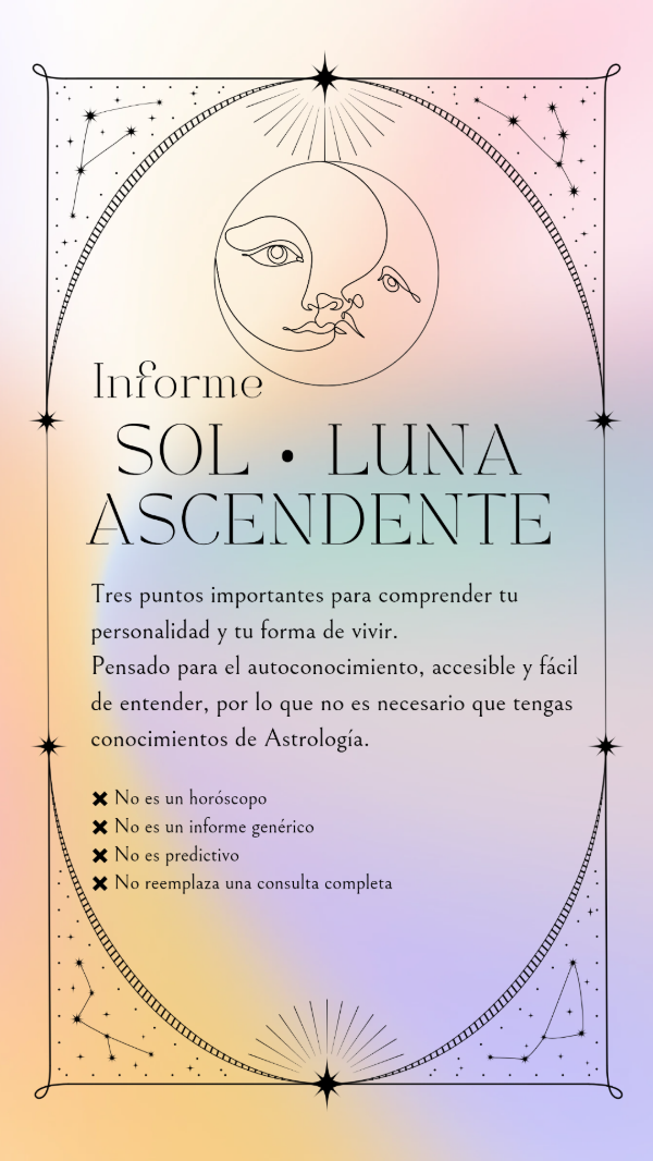 Producto - INFORME ASTROLÓGICO: SOL, LUNA Y ASCENDENTE